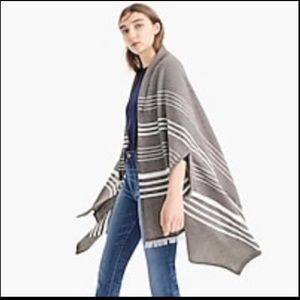 J Crew stripped cape-scarf